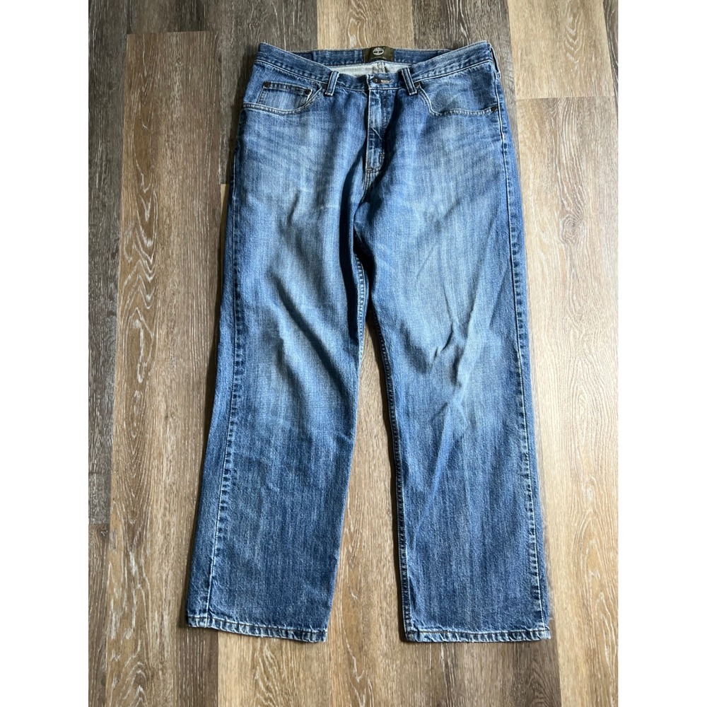 Timberland Jeans Mens 34x30 Blue Excellent Straight Leg Relaxed Fit Denim